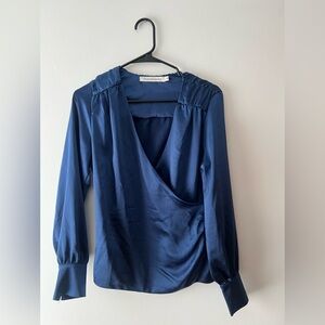 Standard Grace Women's Navy Surplice Blouse